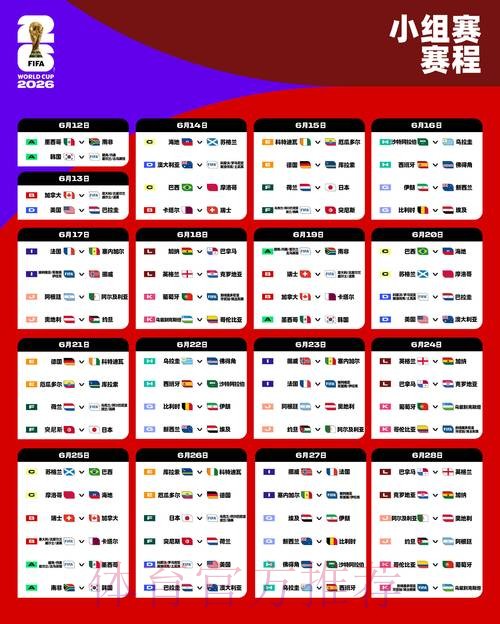 2026世界杯赛程一览